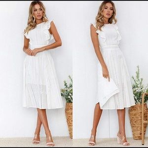 White midi dress